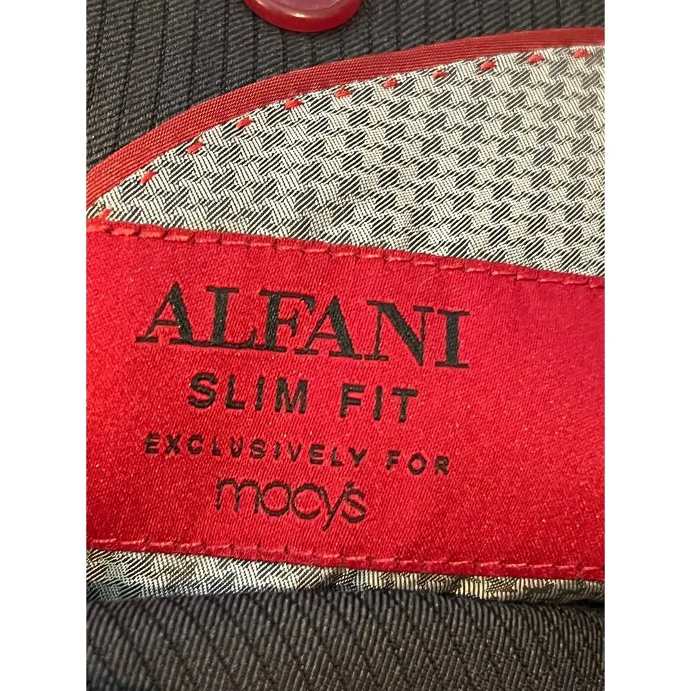 Alfani by Macy's Young Mans Wool Slim Fit Charcoal Gray Suit
